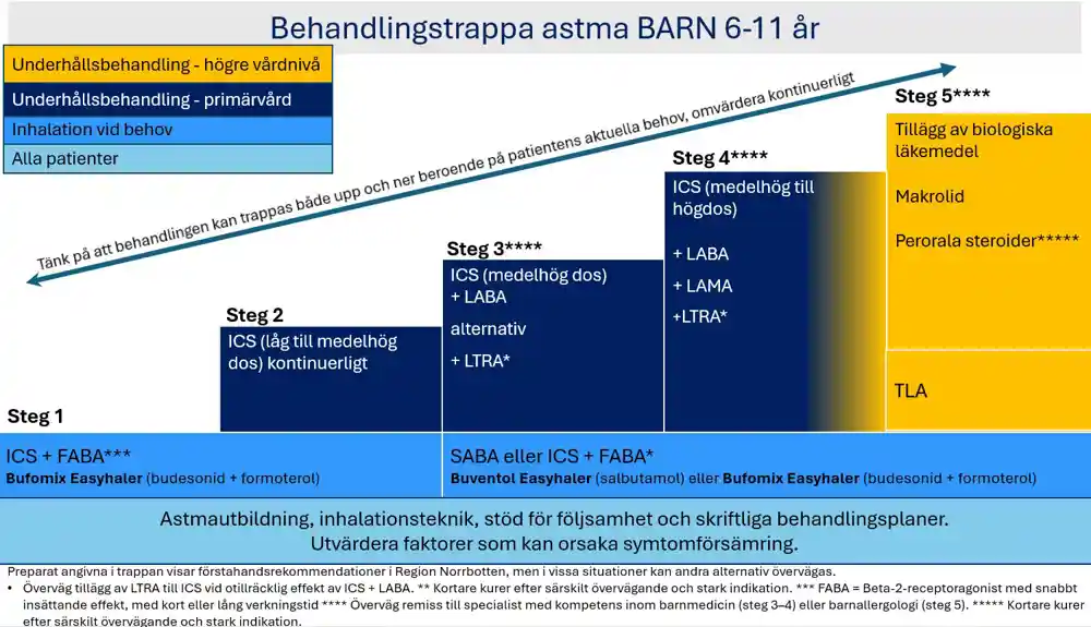 Behandlingstrappa asta barn 6-11 år