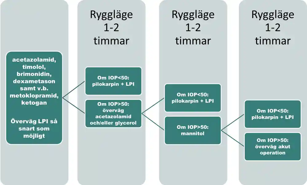 Behandlingsstege vid akut trångvinkelattack